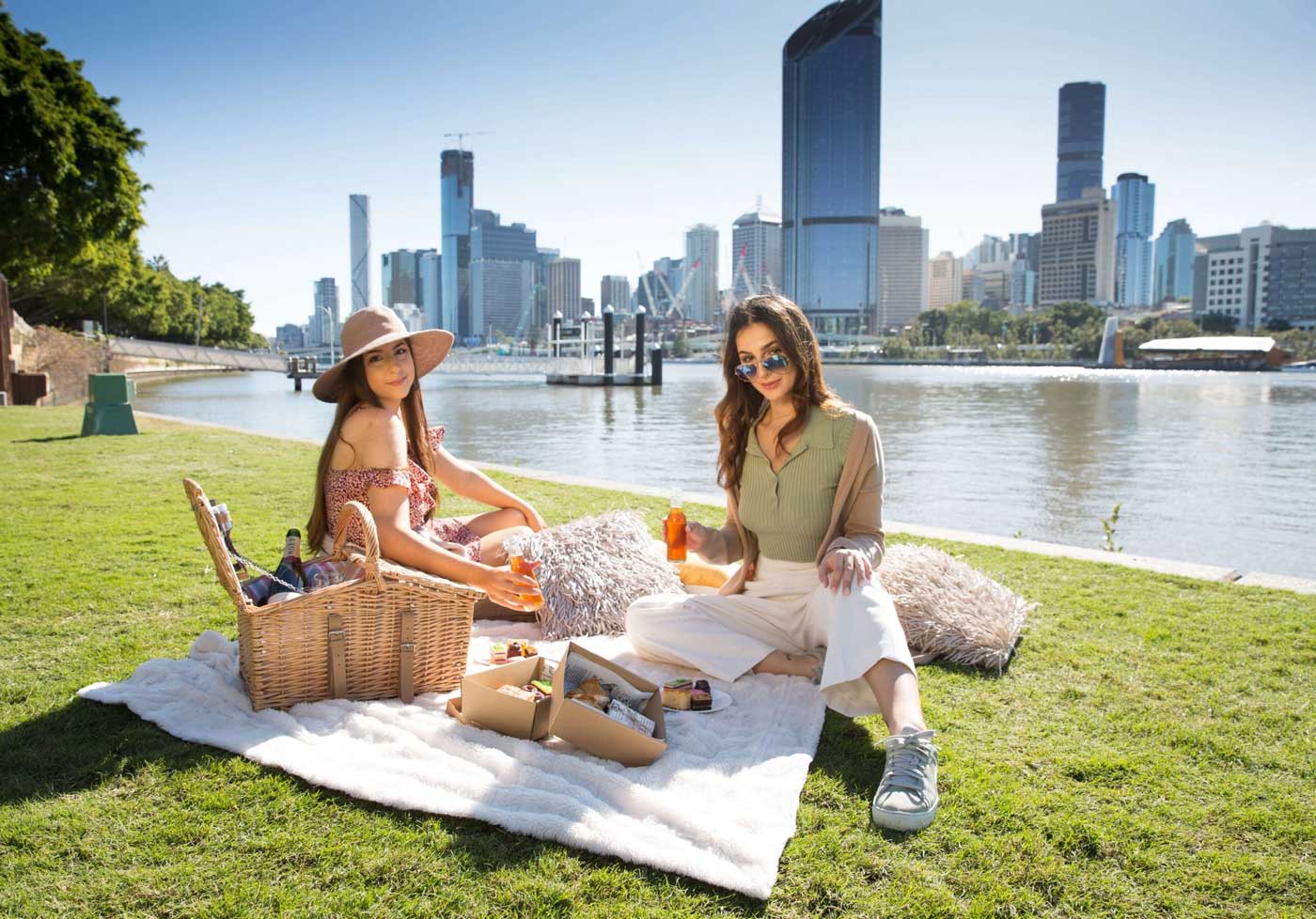 Mia and Leyla Enjoying Tea in Brisbane